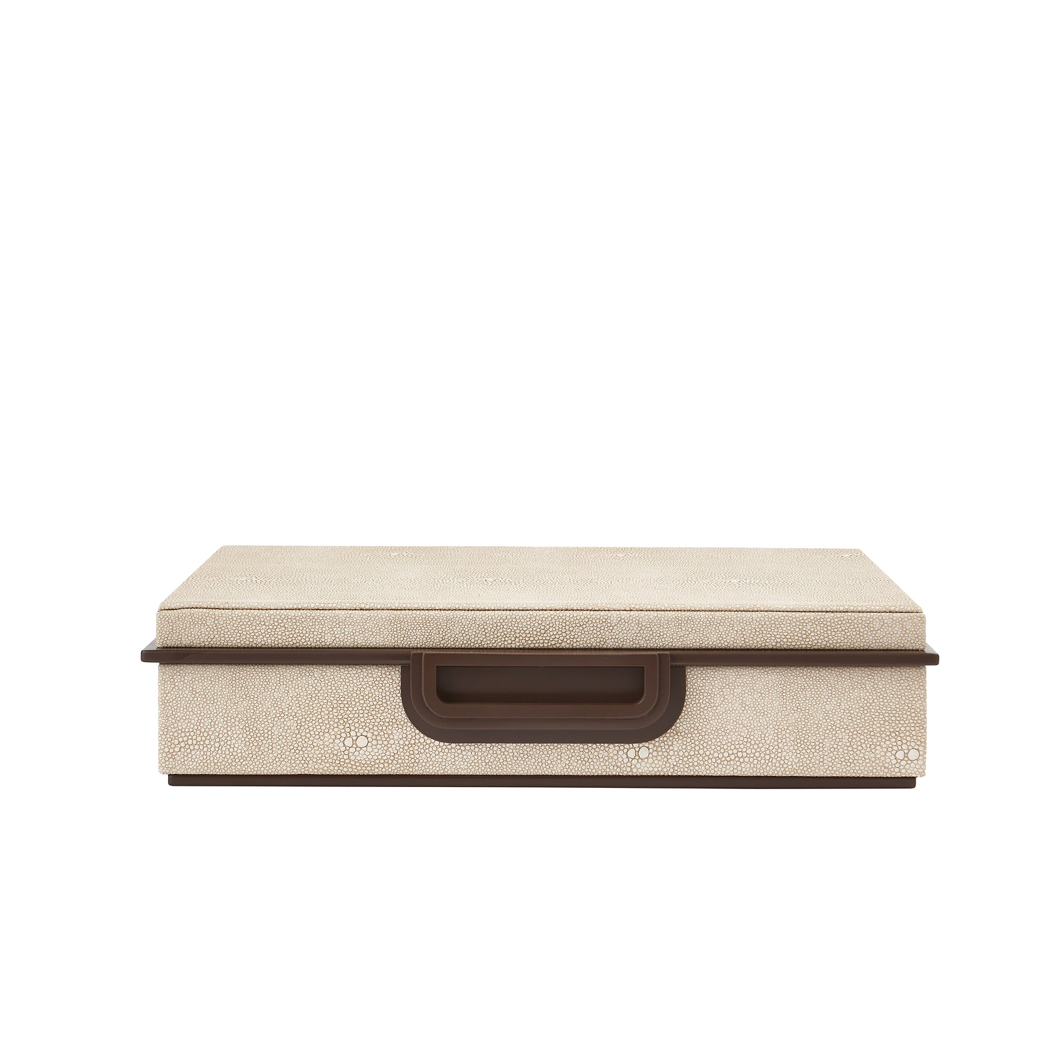 Large Ecru Faux Shagreen Box