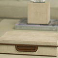 Large Ecru Faux Shagreen Box