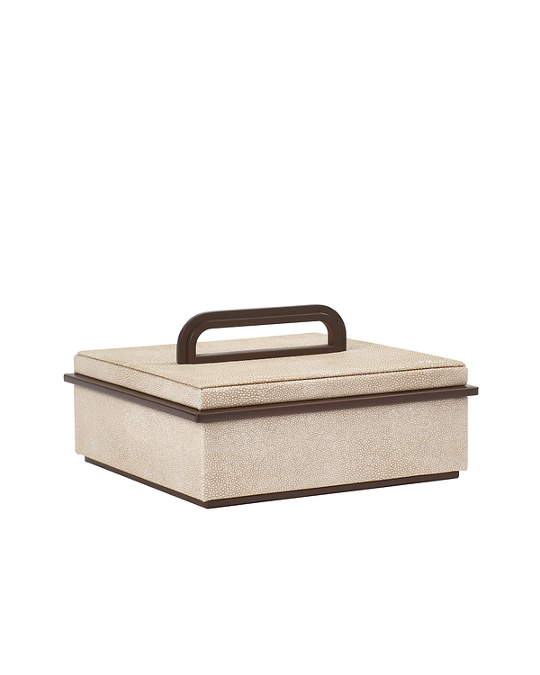 Small Ecru Faux Shagreen Box