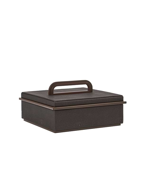 Small Anthracite Faux Shagreen Box