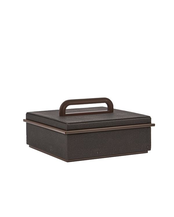 Small Anthracite Faux Shagreen Box
