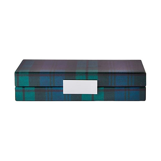 Caixa de tartan de rellotge negre amb plata
