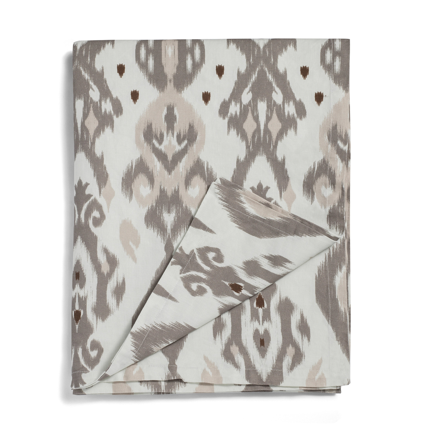 Ikat Mink Linen Tablecloth