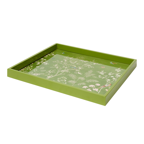 Green Medium Chinoiserie Tray