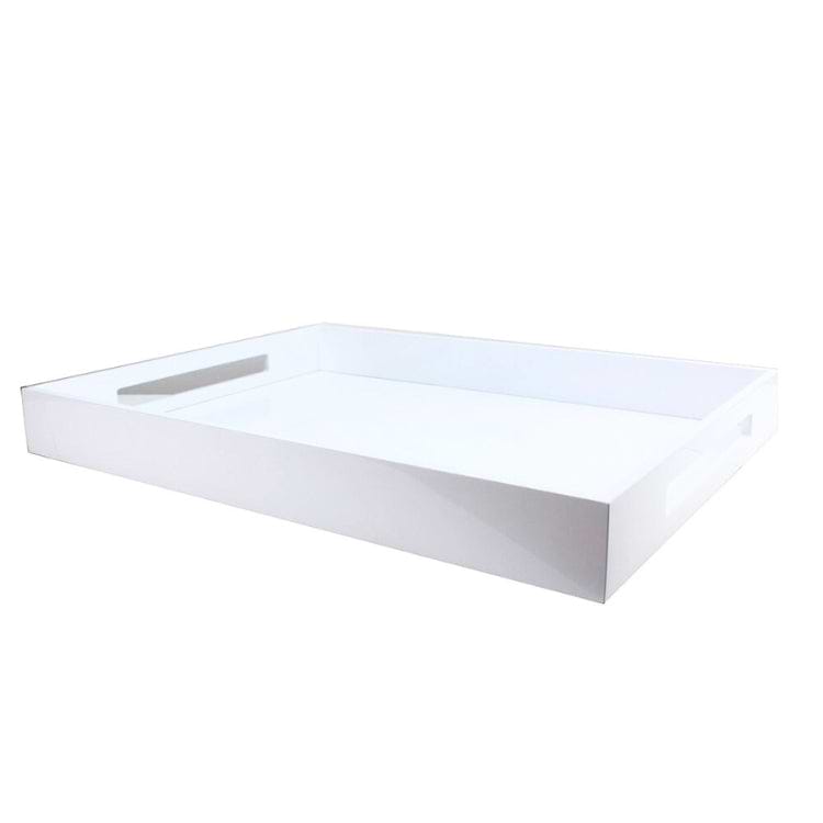 White Large Lacquered Ottoman Tray