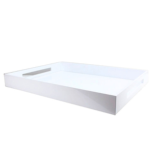 White Large Lacquered Ottoman Tray