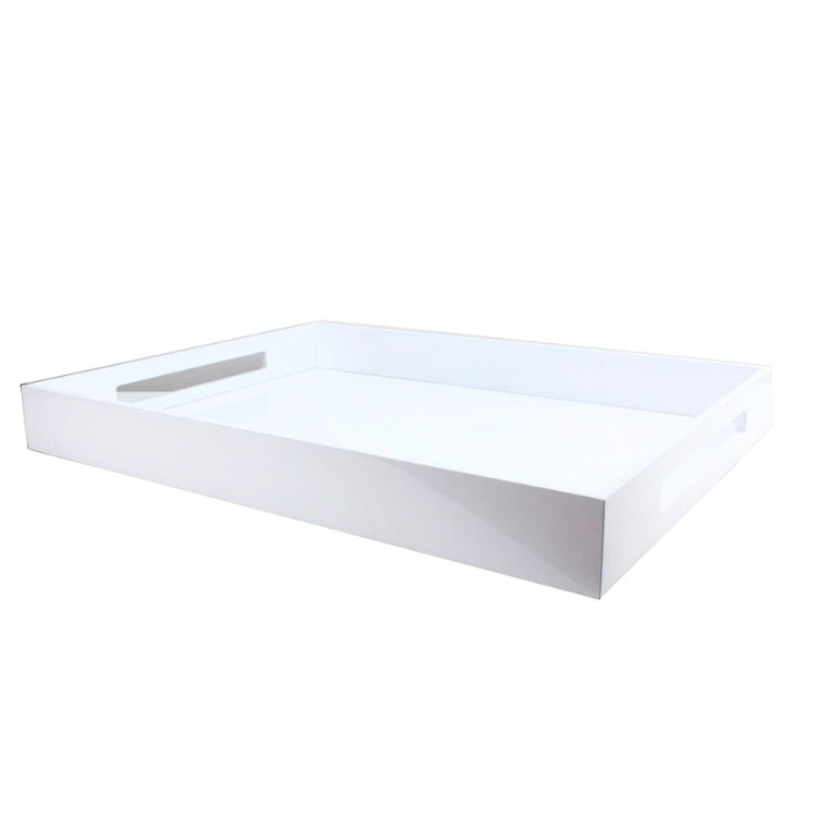 White Large Lacquered Ottoman Tray