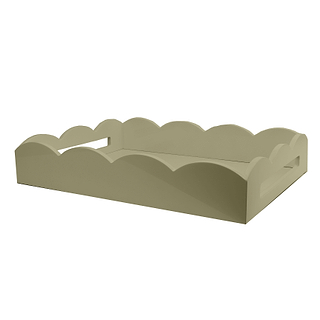 Chiffon Grey Medium Lacquered Scallop Serving Tray