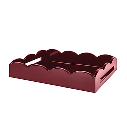Cherry Medium Lacquered Scallop Serving Tray