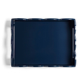 Pale Denim & Navy Lacquered Scallop Medium Two-Tone Tray