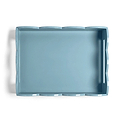 Orange & Chambray Lacquered Scallop Medium Two-Tone Tray