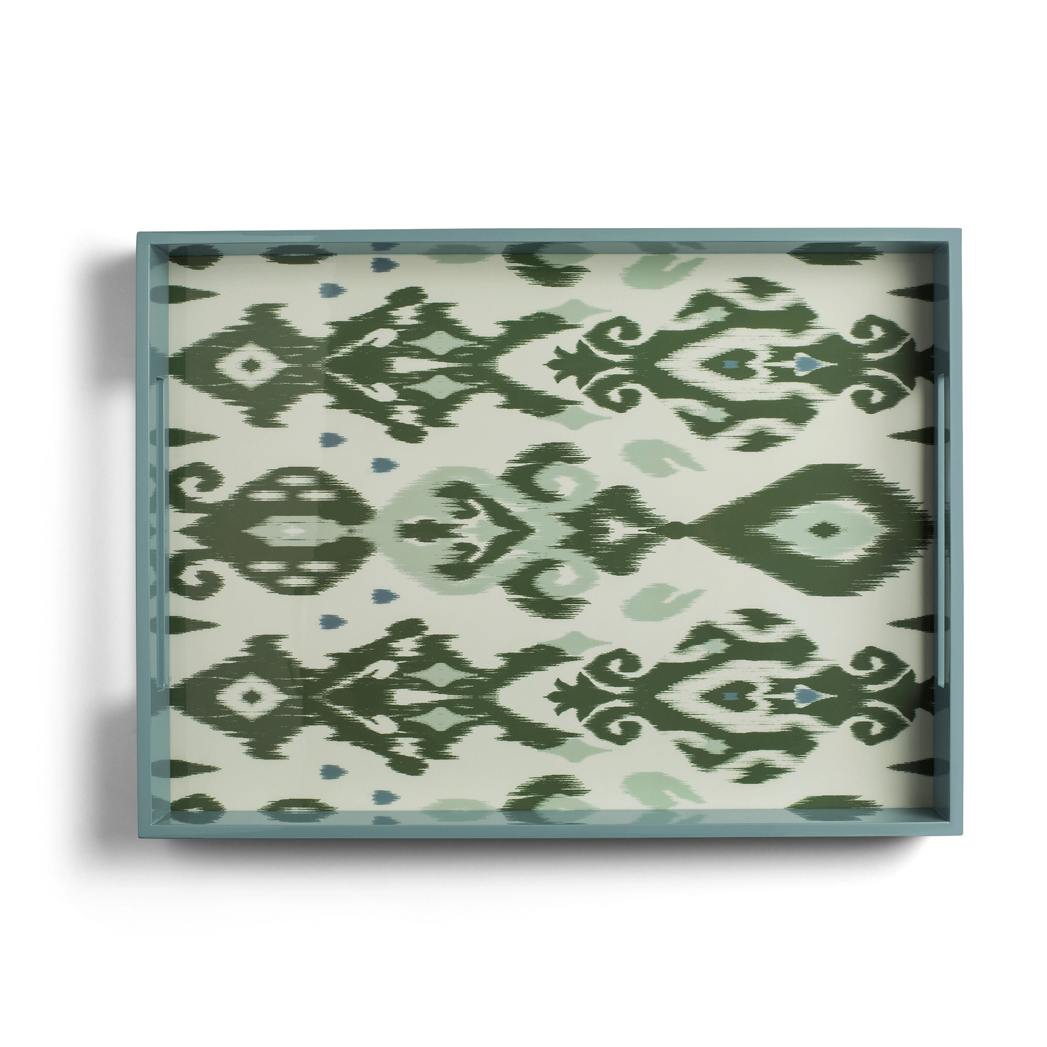 Ikat Medium Khaki & Chambray Two-Tone Tray