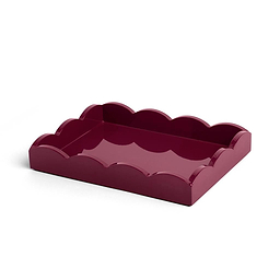 Cherry Small Lacquered Scalloped Tray