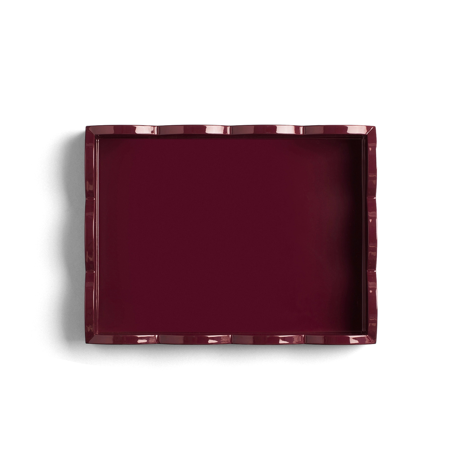 Cherry Small Lacquered Scalloped Tray