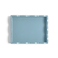 Orange & Chambray Lacquered Scallop Small Two-Tone Tray