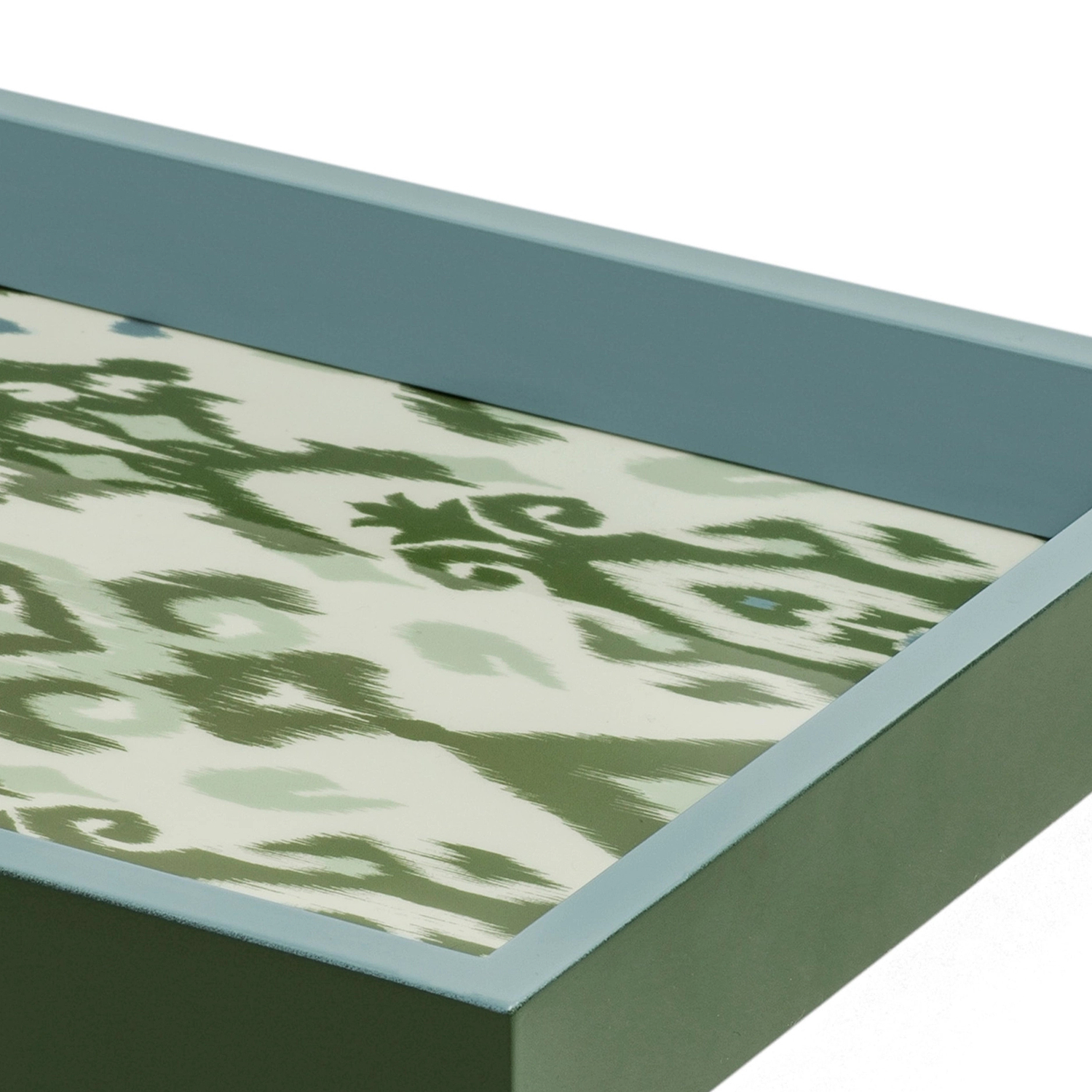Ikat Small Khaki & Chambray Two-Tone Tray
