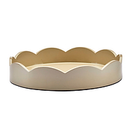 Cappuccino Small Round Scallop Tray