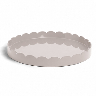 Cappuccino Round Large Lacquered Scallop Tray