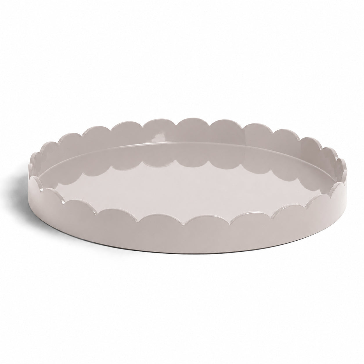 Cappuccino Round Large Lacquered Scallop Tray