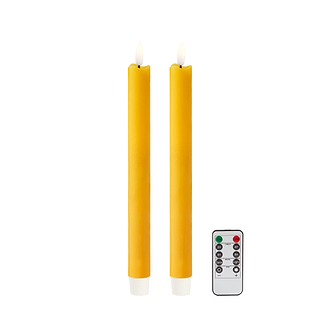 Yellow Wax LED Candle - Set of 2