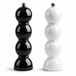 Black and White Bobbin Salt & Pepper Mill Set
