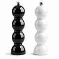 Set di macina sale e pepe Bobbin in bianco e nero