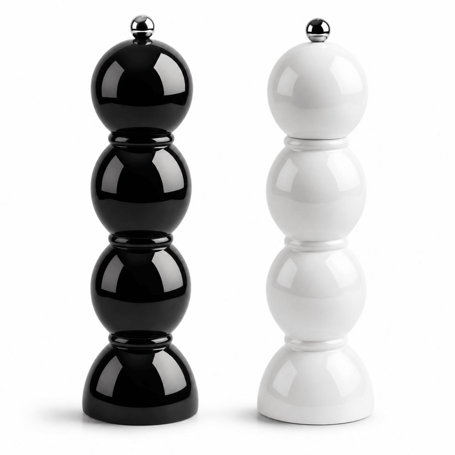 Set di macina sale e pepe Bobbin in bianco e nero