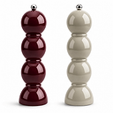 Kirsch- und Cappuccino-Bobbin-Salz- und Pfeffermühlen-Set