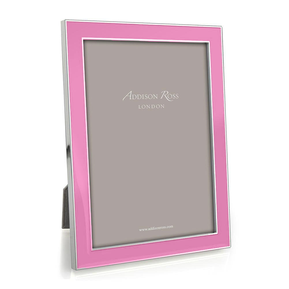 Electric Pink Enamel & Silver Frame