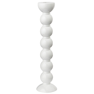 Extra Tall White Bobbin Candlestick - 33cm