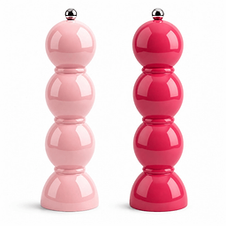 Pink and Watermelon Bobbin Salt & Pepper Mill Set