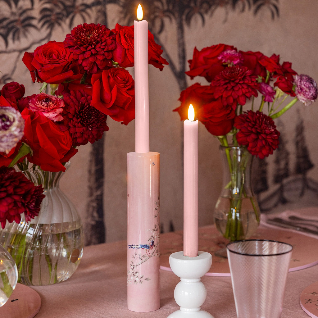 Pink Wax LED Candle - Set of 2