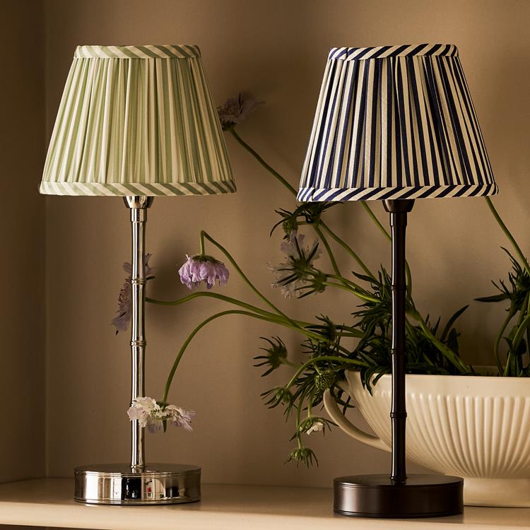 Sage Green Striped Lampshade - 16cm