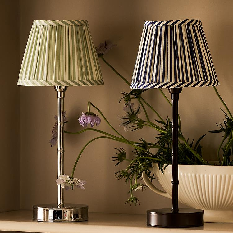 Sage Green Striped Lampshade - 16cm