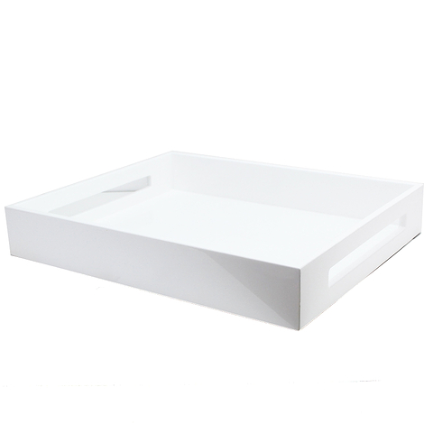 White Medium Lacquered Serving Tray