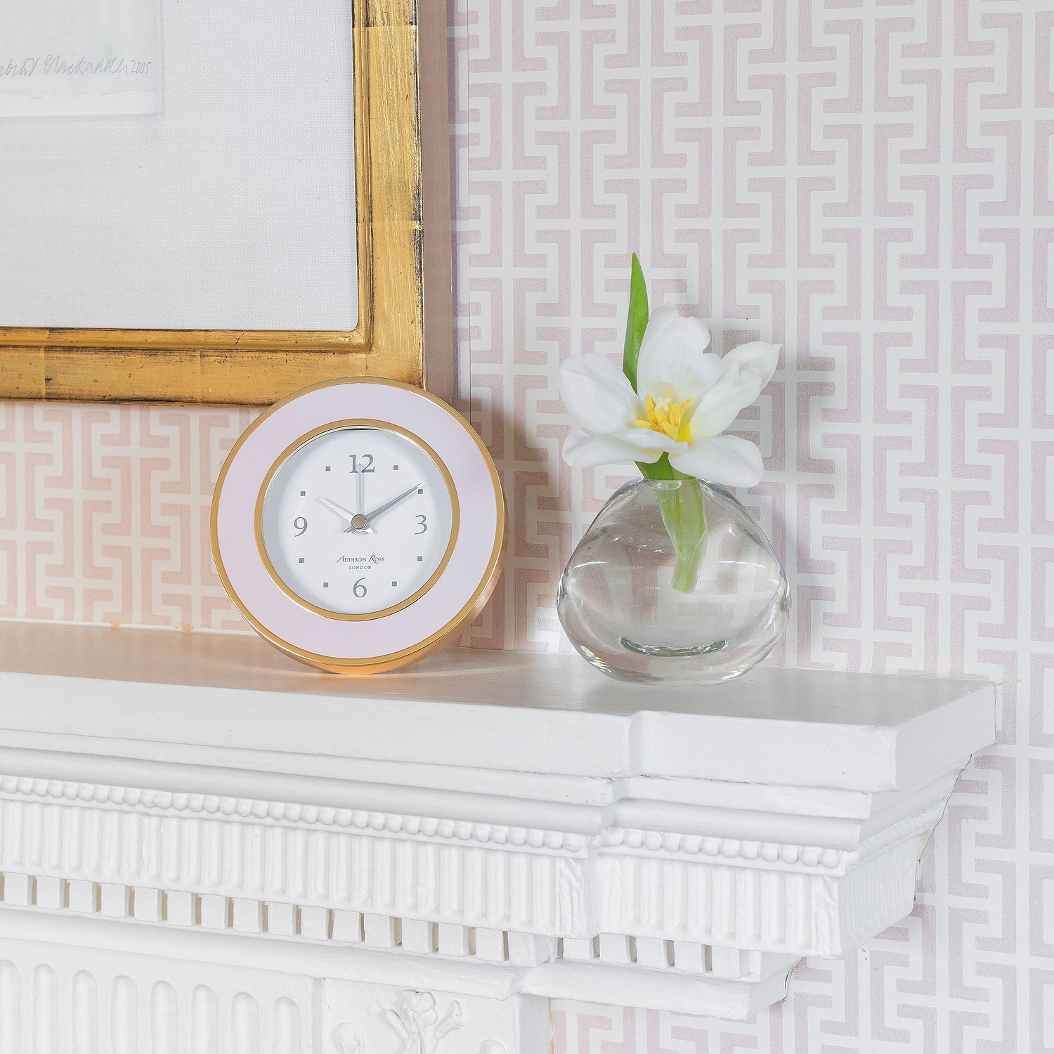 Pastel Pink & Gold Silent Alarm Clock