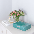 Addison Ross large green shagreen lacquer box with silver