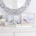 Pale Pink Enamel & Gold Double Frame