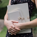 Cahier A6 gris et or