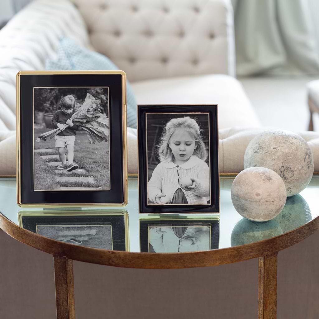 Black Enamel & Gold Frame