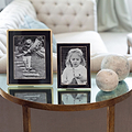 Zwart email en gouden frame