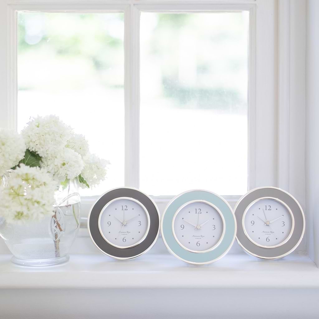 Taupe & Silver Silent Alarm Clock