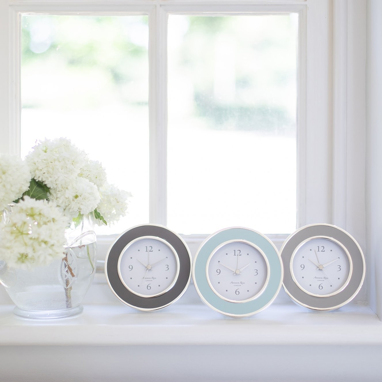 Taupe & Silver Silent Alarm Clock