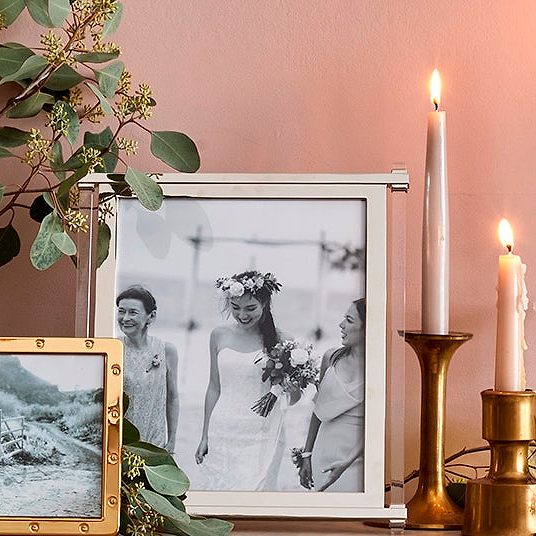 Acrylic & Silver Pillar Photo Frame
