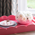 Pink Medium Lacquered Scallop Serving Tray