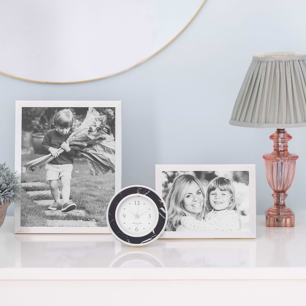 Grooved Silver Plate Photo Frame