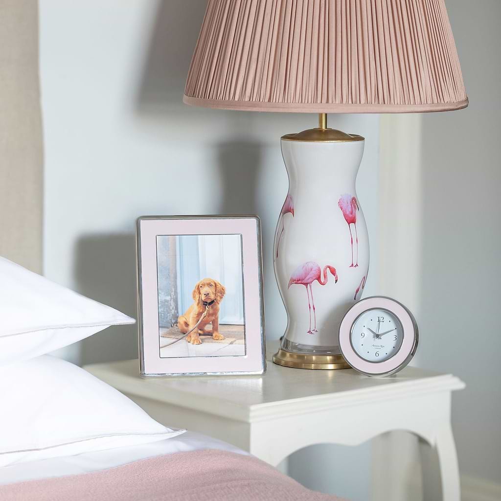 Light Pink & Silver Silent Alarm Clock
