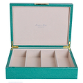 Large Green Shagreen & Gold Glasses Box