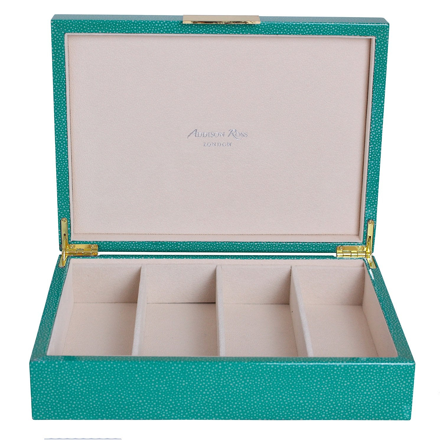 Large Green Shagreen & Gold Glasses Box