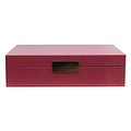 Grote roze Shagreen sieradendoos met goud